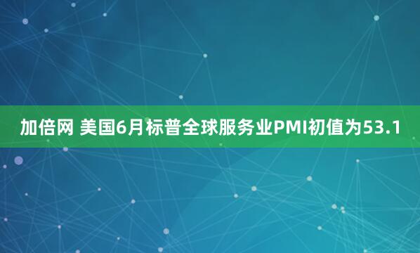 加倍网 美国6月标普全球服务业PMI初值为53.1