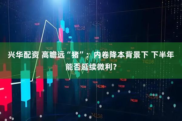 兴华配资 高瞻远“猪”：内卷降本背景下 下半年能否延续微利？